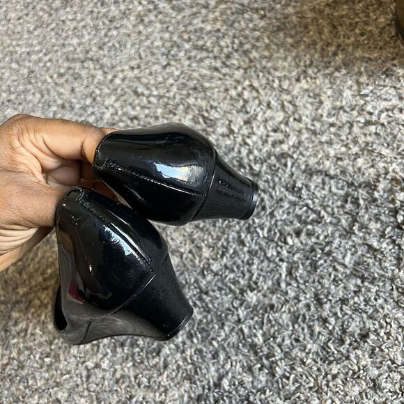 Cole Haan NikeAir Wedge Pumps Heel Shoes Size 7 B Black Patent Leather Office - Picture 5 of 7